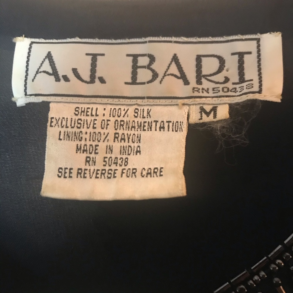 Vintage AJ Bari Beaded Silk Cardigan Blouse M - Picture 7 of 10